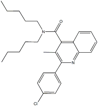 2-(4-chlorophenyl)-3-methyl-N,N-dipentyl-4-quinolinecarboxamide Structure