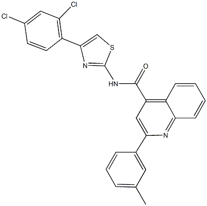 N-[4-(2,4-dichlorophenyl)-1,3-thiazol-2-yl]-2-(3-methylphenyl)-4-quinolinecarboxamide 구조식 이미지