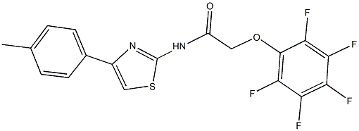 N-[4-(4-methylphenyl)-1,3-thiazol-2-yl]-2-(2,3,4,5,6-pentafluorophenoxy)acetamide 구조식 이미지