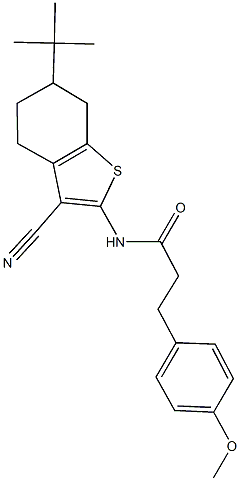 N-(6-tert-butyl-3-cyano-4,5,6,7-tetrahydro-1-benzothien-2-yl)-3-(4-methoxyphenyl)propanamide Structure