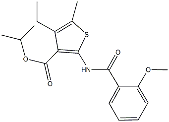 isopropyl 4-ethyl-2-[(2-methoxybenzoyl)amino]-5-methyl-3-thiophenecarboxylate 구조식 이미지