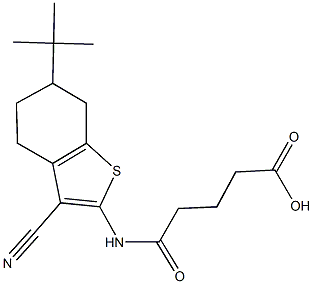 5-[(6-tert-butyl-3-cyano-4,5,6,7-tetrahydro-1-benzothien-2-yl)amino]-5-oxopentanoic acid Structure