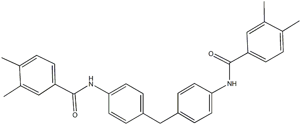 N-(4-{4-[(3,4-dimethylbenzoyl)amino]benzyl}phenyl)-3,4-dimethylbenzamide 구조식 이미지