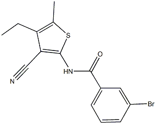 3-bromo-N-(3-cyano-4-ethyl-5-methyl-2-thienyl)benzamide 구조식 이미지