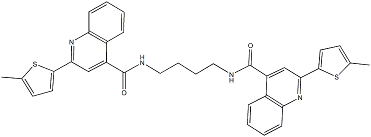 2-(5-methyl-2-thienyl)-N-[4-({[2-(5-methyl-2-thienyl)-4-quinolinyl]carbonyl}amino)butyl]-4-quinolinecarboxamide Structure