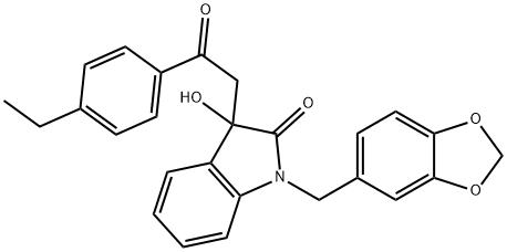 1-(1,3-benzodioxol-5-ylmethyl)-3-[2-(4-ethylphenyl)-2-oxoethyl]-3-hydroxy-1,3-dihydro-2H-indol-2-one Structure