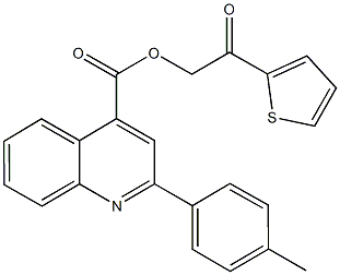 2-oxo-2-(2-thienyl)ethyl 2-(4-methylphenyl)-4-quinolinecarboxylate 구조식 이미지