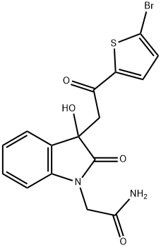 2-{3-[2-(5-bromo-2-thienyl)-2-oxoethyl]-3-hydroxy-2-oxo-2,3-dihydro-1H-indol-1-yl}acetamide Structure