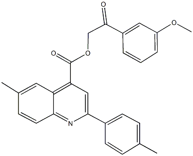 2-(3-methoxyphenyl)-2-oxoethyl 6-methyl-2-(4-methylphenyl)-4-quinolinecarboxylate Structure