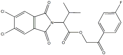 2-(4-fluorophenyl)-2-oxoethyl 2-(5,6-dichloro-1,3-dioxo-1,3-dihydro-2H-isoindol-2-yl)-3-methylbutanoate 구조식 이미지