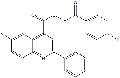 2-(4-fluorophenyl)-2-oxoethyl 6-methyl-2-phenyl-4-quinolinecarboxylate Structure