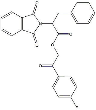 2-(4-fluorophenyl)-2-oxoethyl 2-(1,3-dioxo-1,3-dihydro-2H-isoindol-2-yl)-3-phenylpropanoate 구조식 이미지