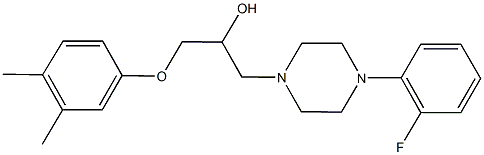 1-(3,4-dimethylphenoxy)-3-[4-(2-fluorophenyl)-1-piperazinyl]-2-propanol Structure