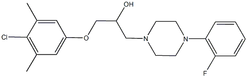 1-(4-chloro-3,5-dimethylphenoxy)-3-[4-(2-fluorophenyl)-1-piperazinyl]-2-propanol Structure