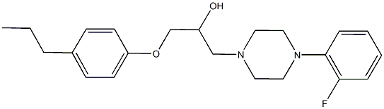 1-[4-(2-fluorophenyl)-1-piperazinyl]-3-(4-propylphenoxy)-2-propanol 구조식 이미지