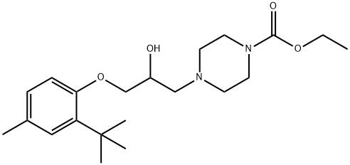 ethyl 4-[3-(2-tert-butyl-4-methylphenoxy)-2-hydroxypropyl]-1-piperazinecarboxylate 구조식 이미지