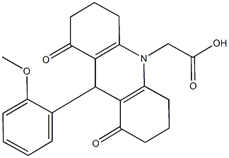 (9-(2-methoxyphenyl)-1,8-dioxo-2,3,4,5,6,7,8,9-octahydro-10(1H)-acridinyl)acetic acid 구조식 이미지