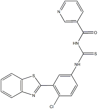 N-[3-(1,3-benzothiazol-2-yl)-4-chlorophenyl]-N'-(pyridin-3-ylcarbonyl)thiourea 구조식 이미지