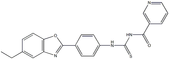 N-[4-(5-ethyl-1,3-benzoxazol-2-yl)phenyl]-N'-(3-pyridinylcarbonyl)thiourea 구조식 이미지