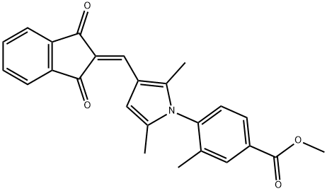methyl 4-{3-[(1,3-dioxo-1,3-dihydro-2H-inden-2-ylidene)methyl]-2,5-dimethyl-1H-pyrrol-1-yl}-3-methylbenzoate 구조식 이미지