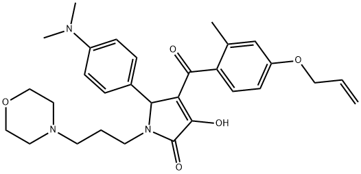 4-[4-(allyloxy)-2-methylbenzoyl]-5-[4-(dimethylamino)phenyl]-3-hydroxy-1-[3-(4-morpholinyl)propyl]-1,5-dihydro-2H-pyrrol-2-one 구조식 이미지