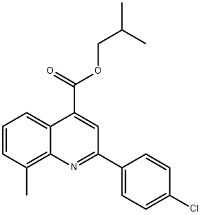 isobutyl 2-(4-chlorophenyl)-8-methyl-4-quinolinecarboxylate 구조식 이미지