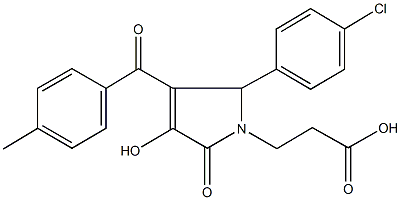 3-[2-(4-chlorophenyl)-4-hydroxy-3-(4-methylbenzoyl)-5-oxo-2,5-dihydro-1H-pyrrol-1-yl]propanoic acid Structure