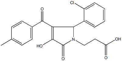 3-[2-(2-chlorophenyl)-4-hydroxy-3-(4-methylbenzoyl)-5-oxo-2,5-dihydro-1H-pyrrol-1-yl]propanoic acid Structure