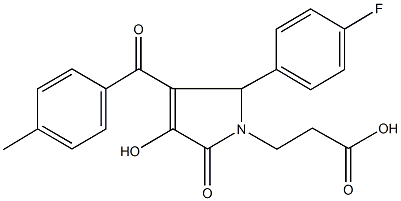 3-[2-(4-fluorophenyl)-4-hydroxy-3-(4-methylbenzoyl)-5-oxo-2,5-dihydro-1H-pyrrol-1-yl]propanoic acid 구조식 이미지