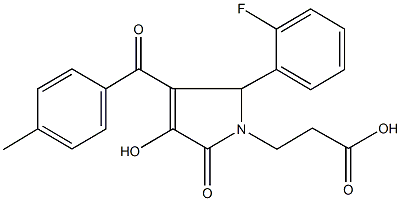 3-[2-(2-fluorophenyl)-4-hydroxy-3-(4-methylbenzoyl)-5-oxo-2,5-dihydro-1H-pyrrol-1-yl]propanoic acid Structure