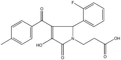 3-[2-(2-fluorophenyl)-4-hydroxy-3-(4-methylbenzoyl)-5-oxo-2,5-dihydro-1H-pyrrol-1-yl]propanoic acid 구조식 이미지