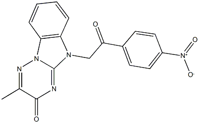 5-(2-{4-nitrophenyl}-2-oxoethyl)-2-methyl[1,2,4]triazino[2,3-a]benzimidazol-3(5H)-one Structure