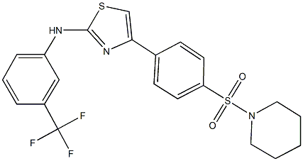 4-[4-(1-piperidinylsulfonyl)phenyl]-N-[3-(trifluoromethyl)phenyl]-1,3-thiazol-2-amine Structure