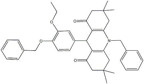 10-benzyl-9-[4-(benzyloxy)-3-ethoxyphenyl]-3,3,6,6-tetramethyl-3,4,6,7,9,10-hexahydro-1,8(2H,5H)-acridinedione Structure