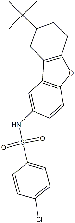 N-(8-tert-butyl-6,7,8,9-tetrahydrodibenzo[b,d]furan-2-yl)-4-chlorobenzenesulfonamide Structure