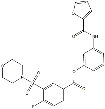 3-(2-furoylamino)phenyl 4-fluoro-3-(4-morpholinylsulfonyl)benzoate Structure