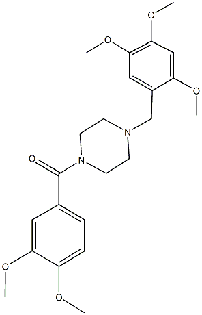 1-(3,4-dimethoxybenzoyl)-4-(2,4,5-trimethoxybenzyl)piperazine 구조식 이미지