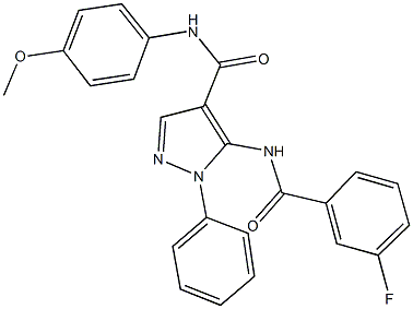 5-[(3-fluorobenzoyl)amino]-N-(4-methoxyphenyl)-1-phenyl-1H-pyrazole-4-carboxamide 구조식 이미지