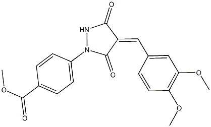 methyl 4-[4-(3,4-dimethoxybenzylidene)-3,5-dioxo-1-pyrazolidinyl]benzoate Structure