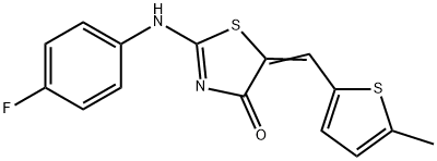 2-[(4-fluorophenyl)imino]-5-[(5-methyl-2-thienyl)methylene]-1,3-thiazolidin-4-one Structure