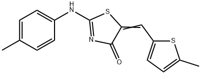 2-[(4-methylphenyl)imino]-5-[(5-methyl-2-thienyl)methylene]-1,3-thiazolidin-4-one 구조식 이미지