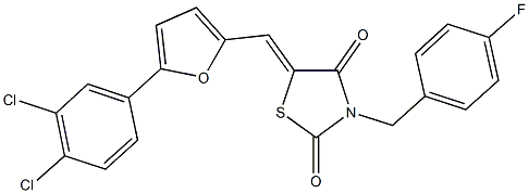 5-{[5-(3,4-dichlorophenyl)-2-furyl]methylene}-3-(4-fluorobenzyl)-1,3-thiazolidine-2,4-dione 구조식 이미지