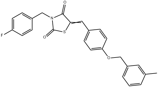 3-(4-fluorobenzyl)-5-{4-[(3-methylbenzyl)oxy]benzylidene}-1,3-thiazolidine-2,4-dione Structure