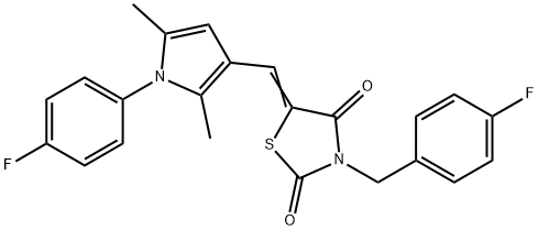 3-(4-fluorobenzyl)-5-{[1-(4-fluorophenyl)-2,5-dimethyl-1H-pyrrol-3-yl]methylene}-1,3-thiazolidine-2,4-dione Structure