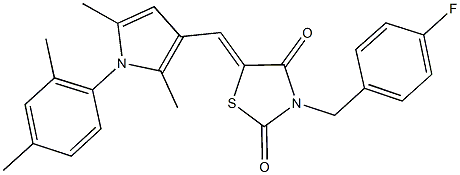 5-{[1-(2,4-dimethylphenyl)-2,5-dimethyl-1H-pyrrol-3-yl]methylene}-3-(4-fluorobenzyl)-1,3-thiazolidine-2,4-dione 구조식 이미지