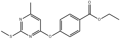 ethyl 4-{[6-methyl-2-(methylsulfanyl)-4-pyrimidinyl]oxy}benzoate 구조식 이미지