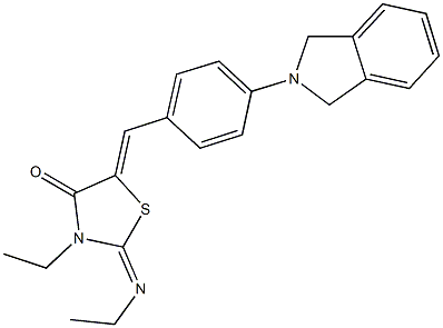 5-[4-(1,3-dihydro-2H-isoindol-2-yl)benzylidene]-3-ethyl-2-(ethylimino)-1,3-thiazolidin-4-one Structure