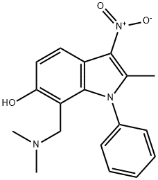 7-[(dimethylamino)methyl]-3-nitro-2-methyl-1-phenyl-1H-indol-6-ol Structure