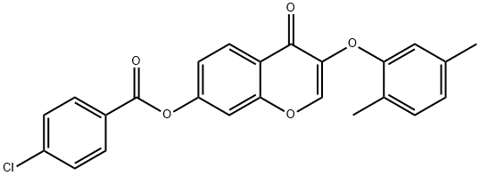 3-(2,5-dimethylphenoxy)-4-oxo-4H-chromen-7-yl 4-chlorobenzoate 구조식 이미지