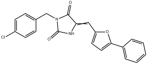 3-(4-chlorobenzyl)-5-[(5-phenyl-2-furyl)methylene]-2,4-imidazolidinedione Structure